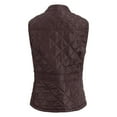 thumbnail image 5 of larppty Women's Vest, Stand Collar Lightweight Zip Up Front Quilted Padded Vest for Women (Coffee, XXL), 5 of 6