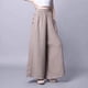 thumbnail image 2 of Pantalones anchos finos de algodón y lino para mujer, pantalones hasta el tobillo holgados y transpirables de cintura alta para primavera y verano, pantalones de pierna ancha para mujer, 2 of 5