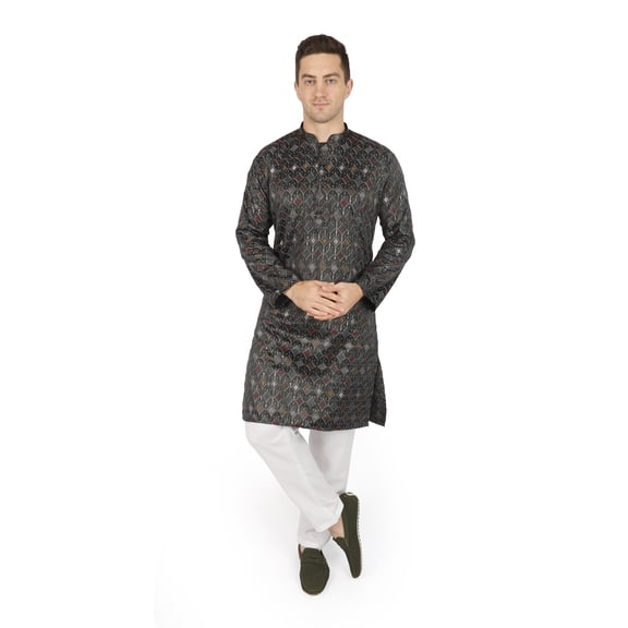 TRILOKI Harlequin Men Kurta Pajama Set Ethnic Indian Traditional Wear Ethnic Diwali Puja