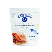 Latitude 45 Frozen Atlantic Salmon Portions Skin-off, 2lb bag, Serving Size 5.3oz, 6 Servings Per Container, 30g Protein per serving