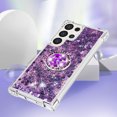 thumbnail image 5 of Funda para Samsung Galaxy S24 Ultra 5G con Brillo Líquido Flotante, Purpurina, Parachoques y Anillo Giratorio Soporte, 5 of 5