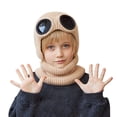thumbnail image 1 of Warm Knitted Hat Fall Winter Children Hat Glassed Decor Knitted Thick Warm Soft High Elasticity Full Protection Resistant Unisex Winter Headwear Solid, 1 of 1