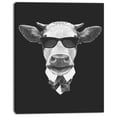 thumbnail image 2 of Vache Drôle en Costume avec Lunettes - Impression sur Toile Animal, 2 of 3