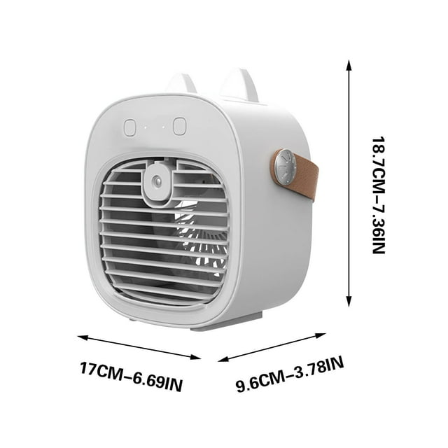 White Portable Usb Charging Mist Fan Device With Adjustable Speeds Battery