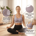 thumbnail image 2 of QSAWXQZ 5PC Bras for Women Breathable Air Full Supportive Wireless Hollow Out Workout Yoga Everyday Underwear 2XL, 2 of 10