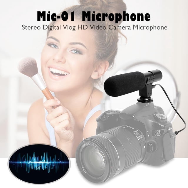 Micrófono de cámara de video HD Vlog digital estéreo externo profesional JShteea Nuevo