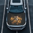 thumbnail image 2 of Uourmeti Decorate Accessories Car Hood Cover, Sunflower Kitten Auto Hood Cover 59.05x39.37 in, Stretch Swimsuit Fabric Engine Protector Easy to Install for Pickup Trucks, 2 of 9