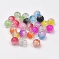 thumbnail image 3 of 100 cuentas de cristal craqueladas con caja de almacenamiento, cuentas artesanales coloridas con agujeros para manualidades, 3 of 6