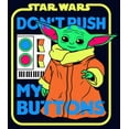 thumbnail image 2 of Men's Star Wars: The Mandalorian Grogu Retro Don't Push My Buttons Graphic Tee Navy Blue 2X Large, 2 of 5