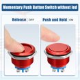thumbnail image 4 of Unique Bargains 22 mm Car Momentary Push Button Switch Metal Round Start Button SPST 1NO AC 250V Red, 4 of 7