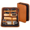 thumbnail image 1 of Shoe Shine Kit with Stylish PU Leather Case, 7 Piece Travel Shoe Shine Kit, 1 of 5