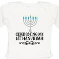 thumbnail image 4 of Inktastic My 1st Hanukkah Celebration Boys or Girls Long Sleeve Baby Bodysuit, 4 of 5