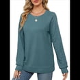 thumbnail image 3 of Sudaderas para Mujer, Suéteres de Cuello Redondo con Mangas de Punto , Moda 2025 Azul Mar S, 3 of 8