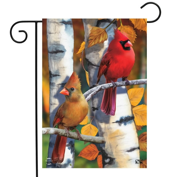 Briarwood Lane Birch Tree Cardinals Fall Garden Flag