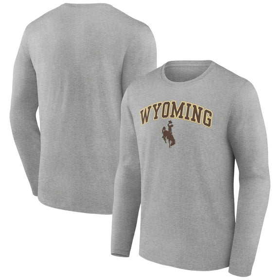 Men's Heather Gray Wyoming Cowboys Campus Long Sleeve T-Shirt