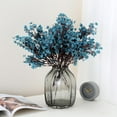thumbnail image 2 of Nvzi Global Babys Breath Fabric Cloth Artificial Flowers 12 Bundle European Fake Silk Plants Decor Wedding Party Decoration Bouquets Real Touch DIY Home Garden (Autumn Blue), 2 of 3