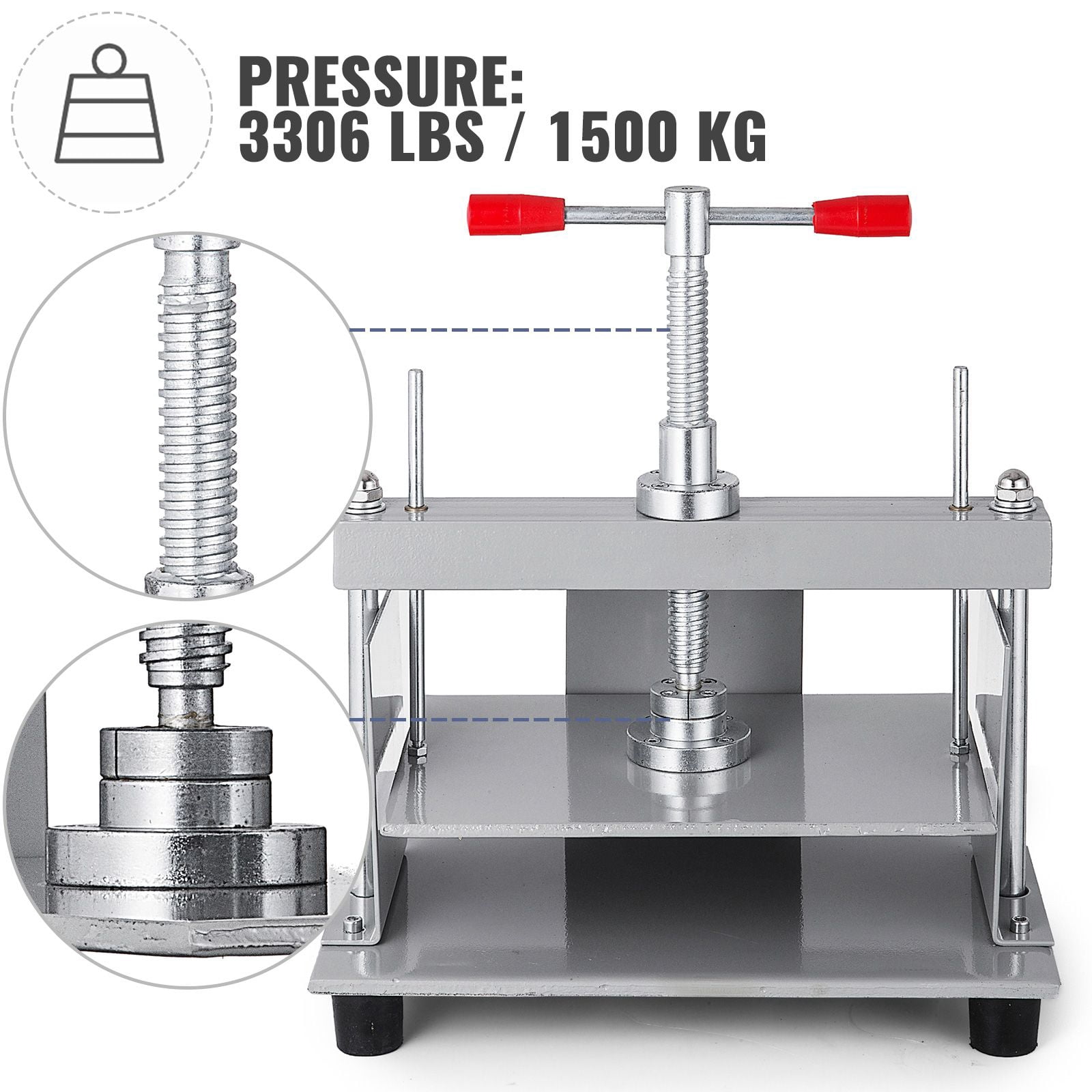 Heavy-Duty Manual Paper Press, 12x8.6 Inch, 10cm Steel Frame, A4 Paper Flattening & Bookbinding Machine
