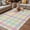 Pink Blue Beige, variant on Green Beige Plaid Outdoor Rug for Patio/Deck/Porch, Non-Slip Large Area Rug 4 x 6 Ft, Buffalo Farmhouse Art Checkered Indoor Outdoor Rugs Washable Area Rugs, Reversible Camping Rug Carpet Runner