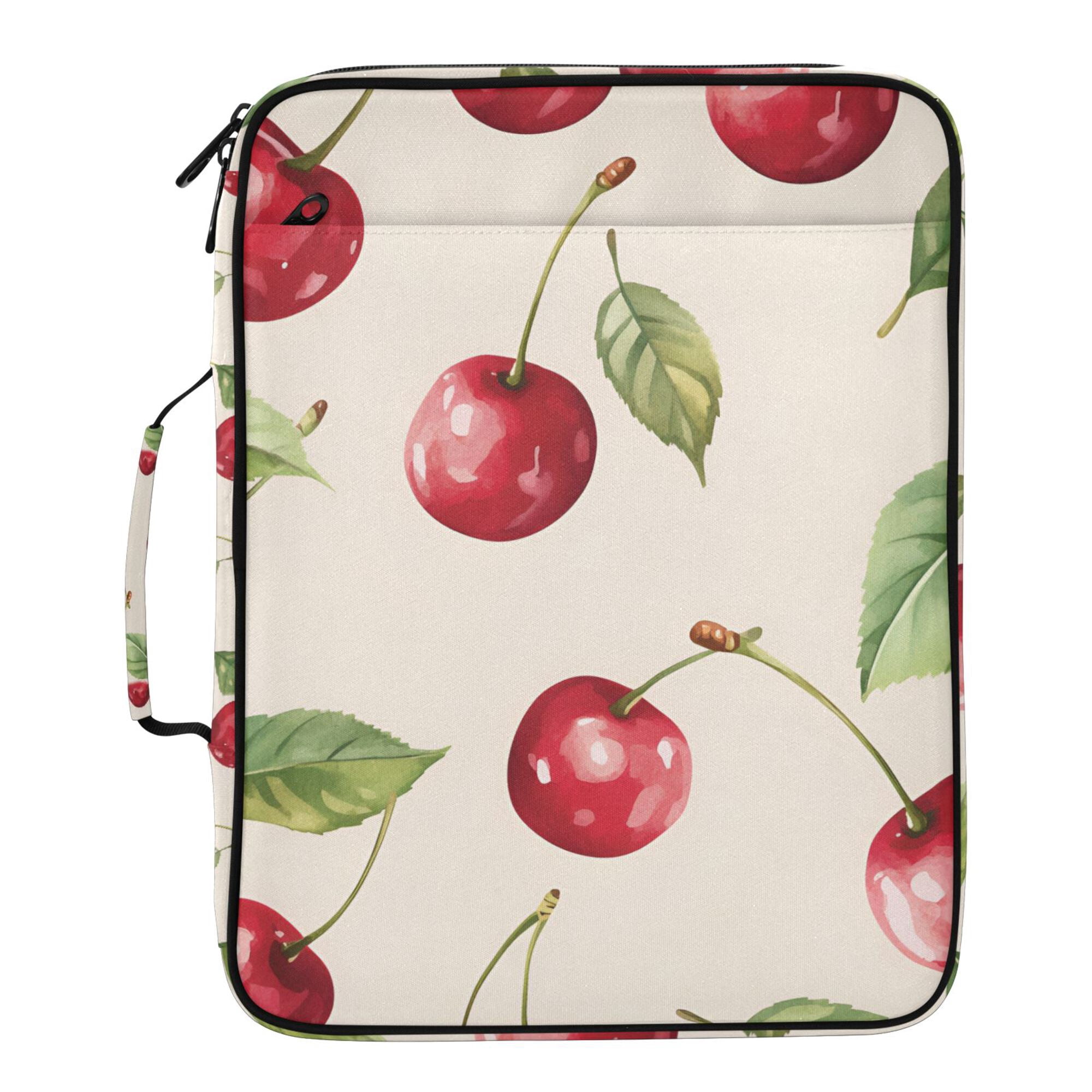 FORMRS Accordion File Folder A4 Size 7-Pocket Expanding Document Organizer Bag with 3 Ring Binder, Watercolor Cherry
