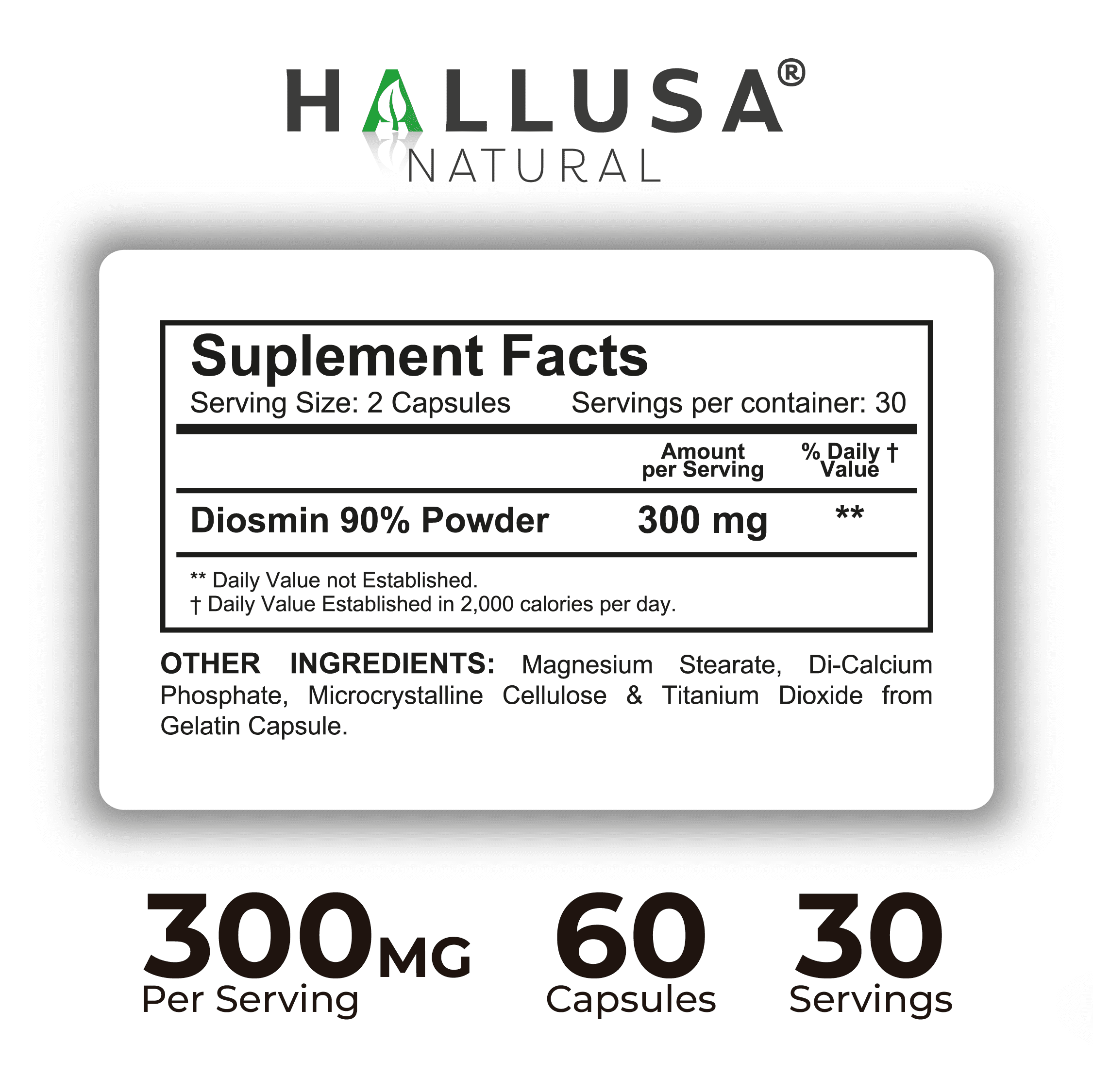 Hallosmine Diosmin & Hallprost (120 capsules), Support for Circulation & Veins + Prostate Supplements for Men with Saw Palmetto