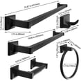 thumbnail image 3 of SENTO Cellar Classic Bathroom Accessories Set, Heavy Duty Metal Bath Hardware Set Wall Mounted, Includes Robe Hook, Standard Toilet Paper Holder, Towel Ring,18' & 24” Towel Bar (５-Piece), 3 of 9