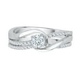 thumbnail image 2 of KATARINA Diamond Twist Bridal Engagement Ring with Matching Band in 14K White Gold (1/2 cttw), 2 of 6