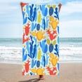 thumbnail image 2 of TIELUTT Microfiber Beach Towel Light Beach Pattern Bath Towel Sand Proof Beach Blanket Travel Multipurpose Towel Set Large Bath Sheet Towel Kids Towel Set Hand Towels Self Cleaning Towel, 2 of 3