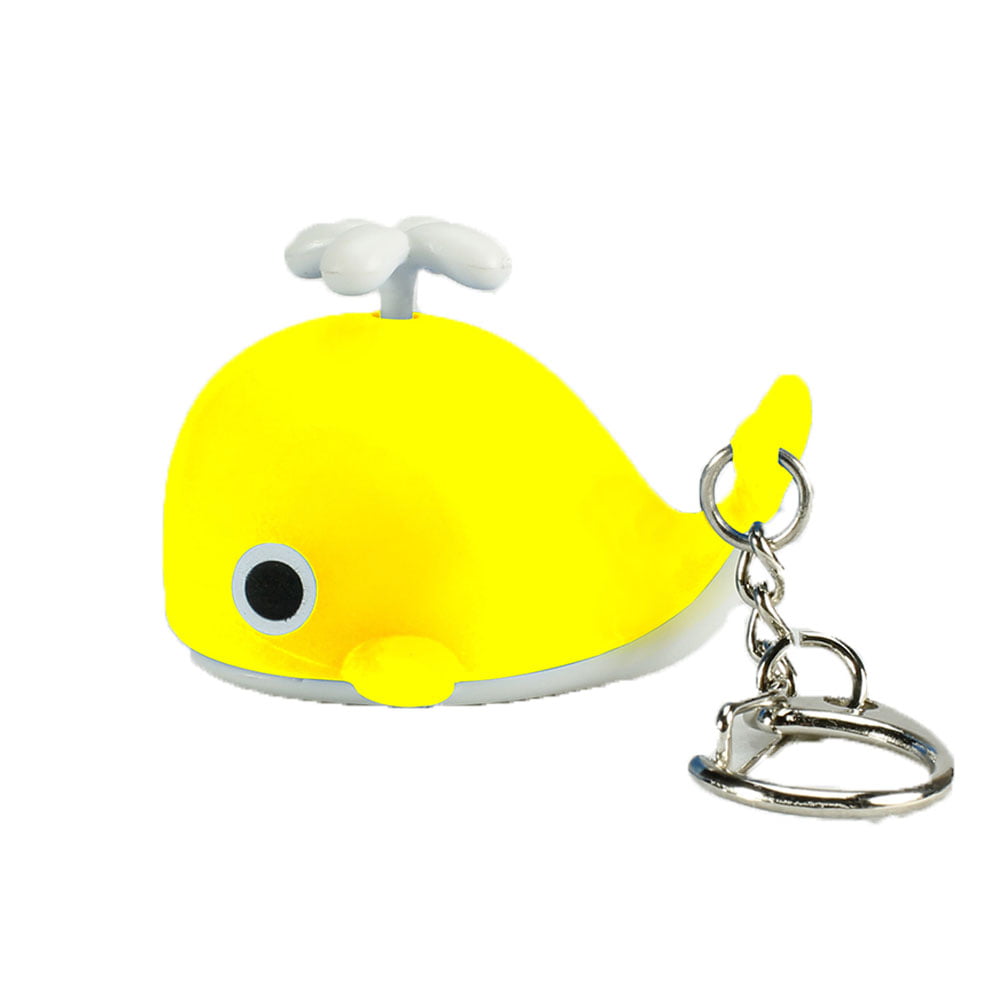 Whale Shape LED Keyring with Sound Key Holder Mini Flashlight Kids Lovely Gifts 