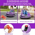 thumbnail image 4 of iRerts 12V Bumper Car, Ride on Electric Bumper Car for Kids Toddlers, Battery Powered Ride on Toys with Remote Control, Bluetooth, Music, LED Light, 360°Spin, Gifts for Ages 2-5 Boys Girls, Purple, 4 of 9