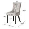 thumbnail image 3 of Noble House Harper Light Grey Fabric Dining Chairs (Set of 2), 3 of 10