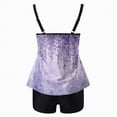 thumbnail image 4 of HCNTES Women Plus Size Tankini Swimsuit Two Piece Bathing Suit Cross Back Cutout Flowy Swim Top with Boy Shorts(M,a84-Light Purple), 4 of 5