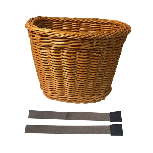 Cesta de bicicleta para niños con asas ajustables para el manillar delantero Marrón