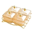 thumbnail image 4 of veasfak 4 Snack Serving Bowls with Lid Cookies Jar for Appetizer Party Sweet Cookies Brown, 4 of 9