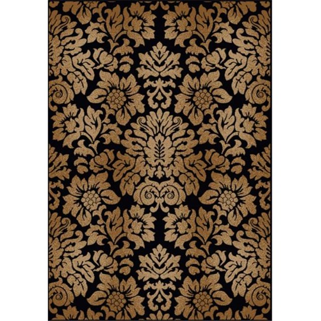Radici 1747-1313-BLACK Como Rectangular Black Transitional Italy Area Rug, 2 ft. 2 in. W x 7 ft. 7 in. H
