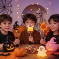 thumbnail image 3 of Halloween Light up Toys, Hand Held Pumpkin Ghost Light Up, Pumpkin Ghost Shape LED Wands, Spooky Ghost Flashing Wand for Halloween Party Trick Or Treat Cosplay Supplies, Goody Bag Fillers, 3 of 5