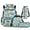 Brown Capybara, variant on KUIFORTI Cute Penguin 4Pcs Kids Backpack Set, Lightweight Bookbag with Lunch Box Pencil Pouch Water Bottle Sleeve for Elementary Primary Middle School
