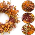 thumbnail image 4 of TETOU 20.5" Fall Wreaths for Front Door, Artificial Pumpkin Maple Leaves Harvest Autumn Wreath with Eucalyptus Leaves for Fall Thanksgiving Halloween Door Wall Porch Indoor Outdoor Decoratioin, 4 of 8