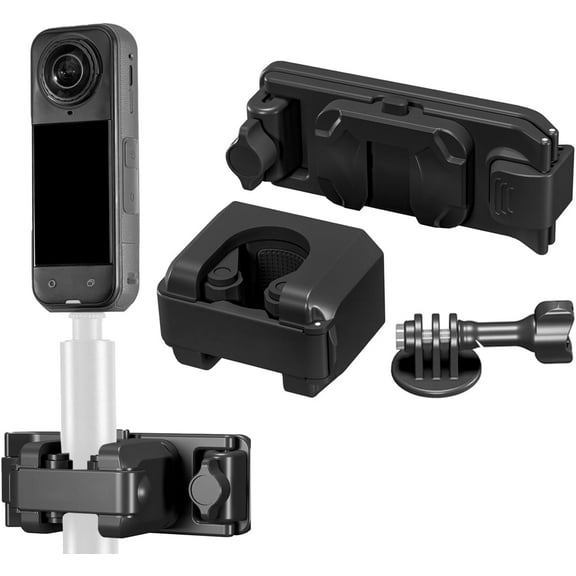 gaekol Selfie Stick Holster Mount for Insta360/DJI/Gopro Action Camera, Backpack Strap Clip Selfie Stick Quick-Release Mount for Hero 13/12/11/10/9, Osmo 360/Action 5 Pro/4/3, Ace Pro 2/X5/X4/X3