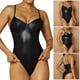 thumbnail image 2 of Tummy Control Corset Thong Bodysuit High Waist Compression Breathable Fabric Spaghetti Strap V Neck Jumpsuit For Women Black XL, 2 of 4