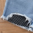 thumbnail image 6 of ITSAME Girls Outfit Sets, with Polka Dot Print Headscarf 3-Piece Polka Dot Print Ruffle Sleeve Top and Denim Shorts Summer Fashion Casual Sets White 5-6T, 6 of 9