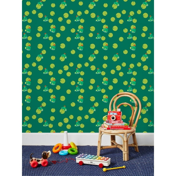 Jolly Jumper and Lily Removable Vinyl Wallpaper By Fisher-Price - Green