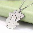 thumbnail image 3 of Koala Bear Mom And Koala Kid Pendant Necklace Stainless Steel Lovely Animal Charm Silver Clavicle Chain For Women Girls Gifts Banmo, 3 of 4