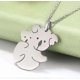 thumbnail image 3 of Koala Bear Mom And Koala Kid Pendant Necklace Stainless Steel Lovely Animal Charm Silver Clavicle Chain For Women Girls Gifts Banmo, 3 of 4