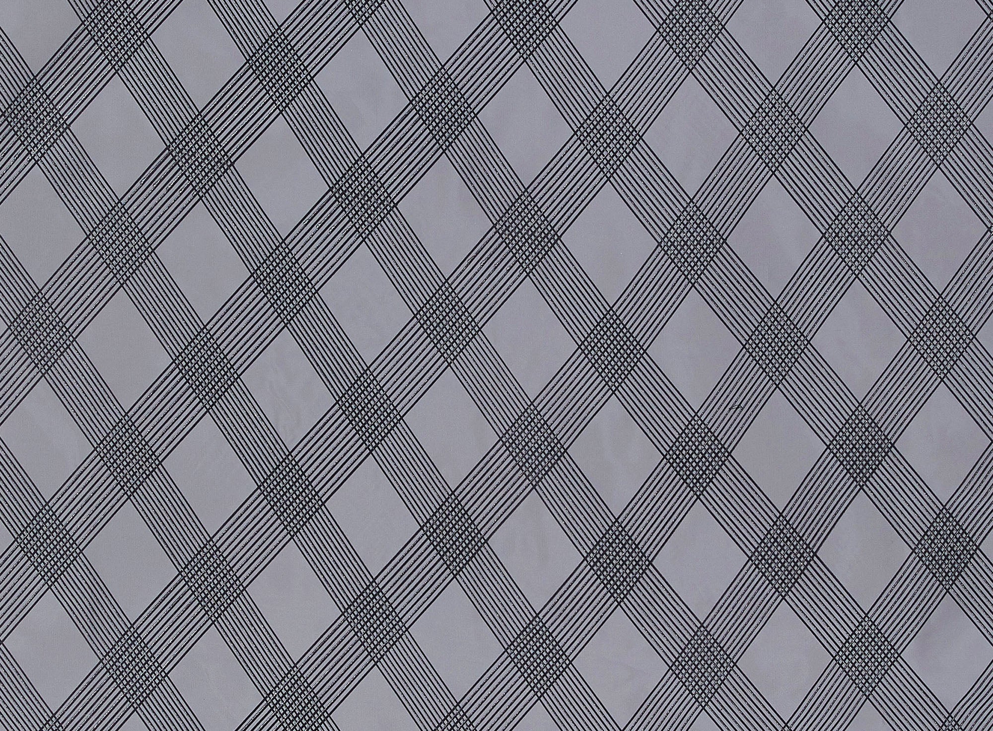Zelouf Bias Check Felt Glitter Edge Iridescent Organza  , Sewing, DIY, Crafts Fabric by the Yard, Steel Diamond, 3 Yard