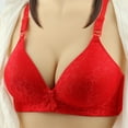 thumbnail image 3 of Lace Push-up Bra Women Seamless Bra Feature V-Neck Wire-Free Bra Style W-510 Red 36, 3 of 3