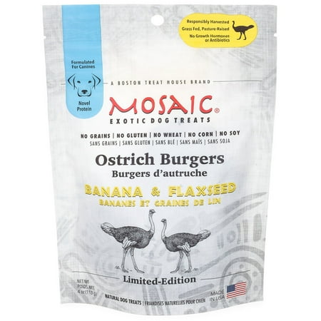 Ostrich Burgers - Mosaic Exotic Dog Treats Ostrich Burgers