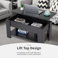 thumbnail image 2 of FDW Modern Lift Top Storage Wood Coffee Table, Black, 2 of 7
