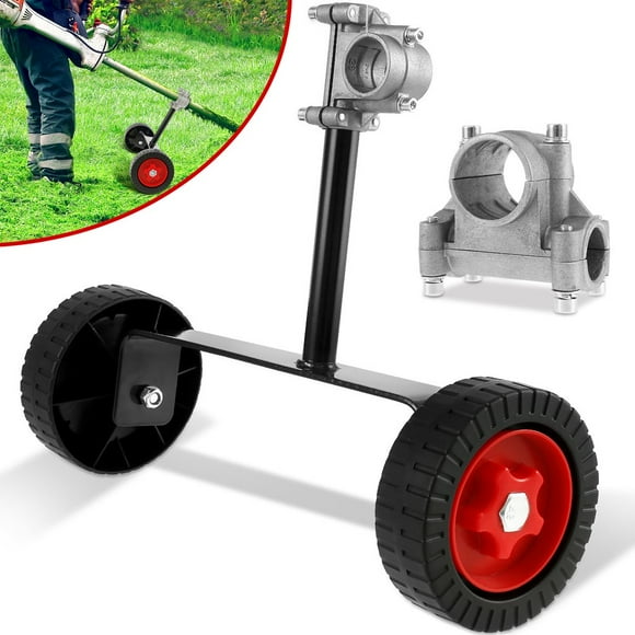 Lawn Mower Support Wheel Adjustable Weed Trimmer Auxiliary Wheels 26mm-28mm Portable String Trimmer Wheel Mower Attachment for Weed Trimmer Grass Cutter Gas String Trimmer