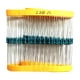 thumbnail image 2 of 100 piezas 1 / 4W 0.25W 220Ohm Kit de resistencias de resistencia de membranas de metal, 2 of 7