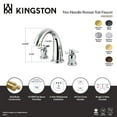 thumbnail image 4 of Kingston Brass KS2361ZX Millennium Two-Handle Deck Mount Roman Tub Faucet, Polished Chrome, 4 of 5